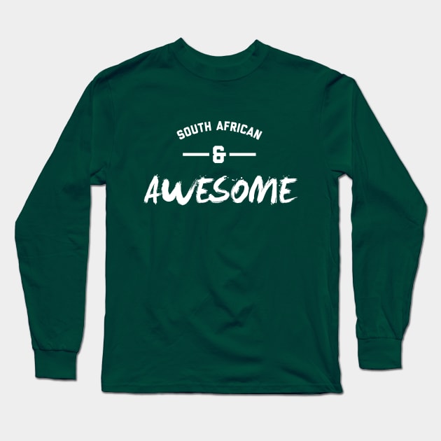 South African and Awesome Long Sleeve T-Shirt by stariconsrugby